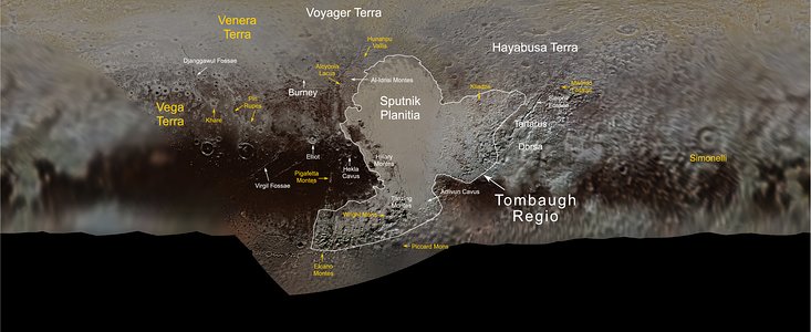 Map of Pluto with new names