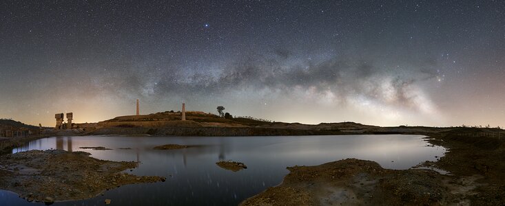 Milky Way over Mina de S. Domingos, Achada do Gamo, in Alentejo, Portugal