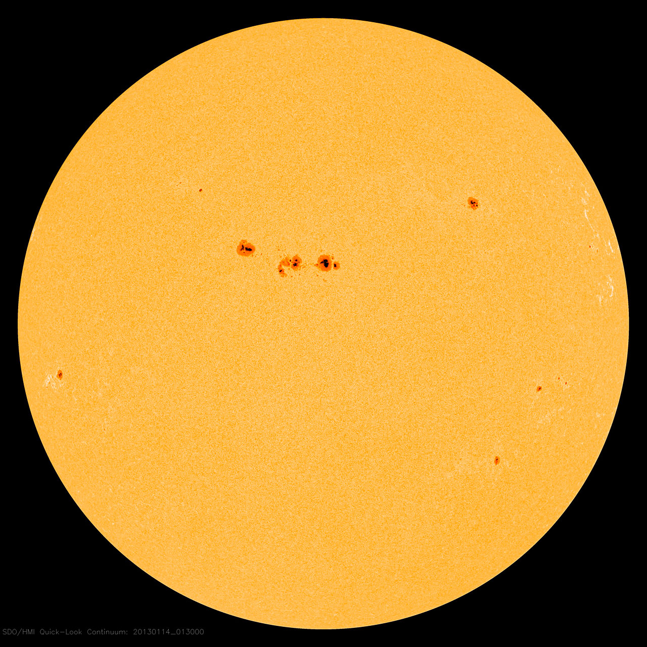 The Sun with sunspots