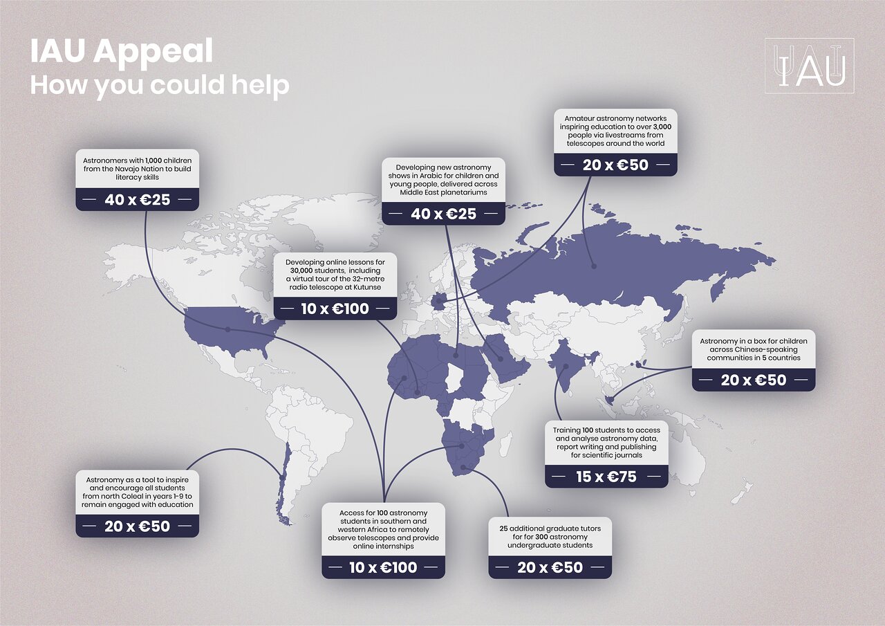 Map of projects where donations could help