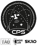 IAU Centre for the Protection of Dark and Quiet Sky from Satellite Constellation Interference Logo (black and white)