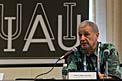 Piero Benvenuti at the first press briefing of the IAU XXIX General Assembly