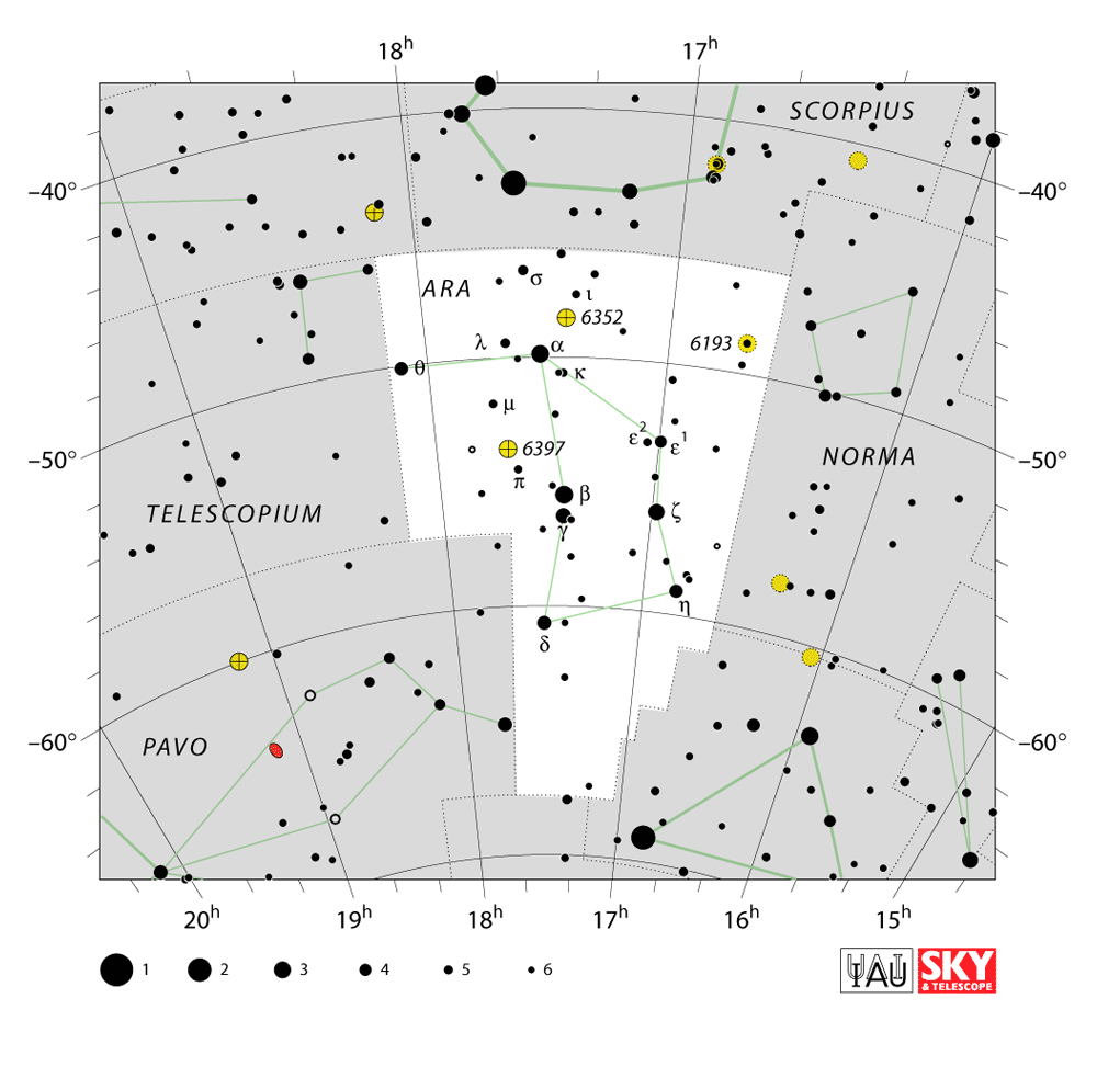 southern cross constellation map